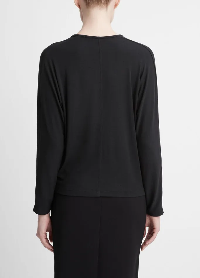 Vince TShirts Women Relaxed LongSleeve Top Black