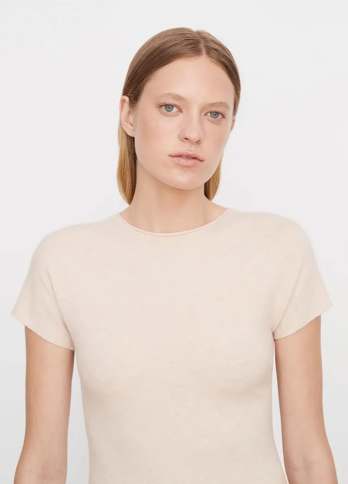 Vince TShirts Women WoolBlend Knit TShirt Heather Chanterelle