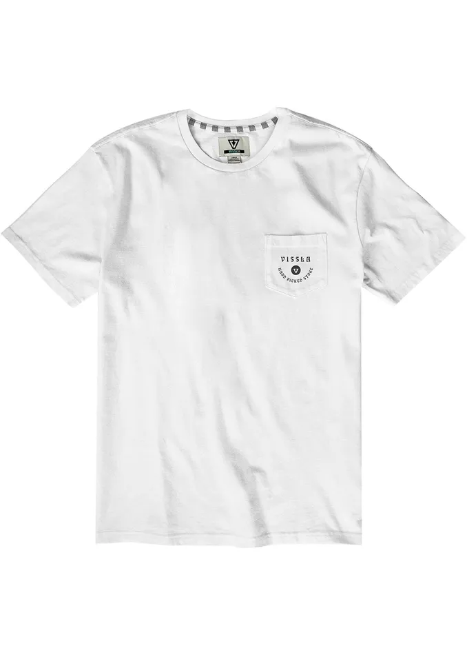 Vissla Hand Picked Ss Pkt Tee White Men Premium Tees Vissla Hand Picked Ss Pkt Tee White Men Premium Tees