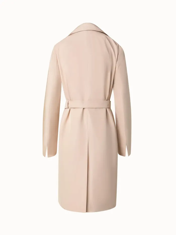 Water Repellent Silk Trench Coat Sand Women Akris Coats