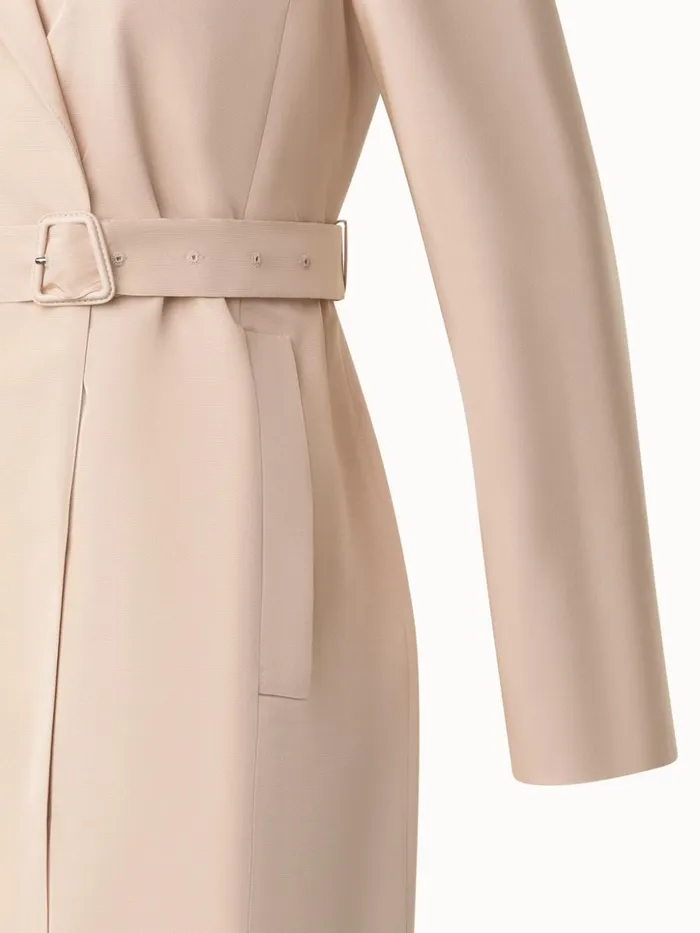 Water Repellent Silk Trench Coat Sand Women Akris Coats