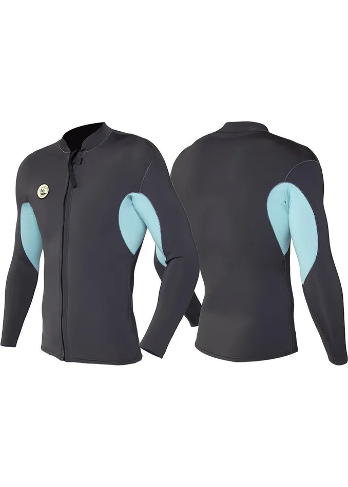 Wetsuit Tops and Lycra Solid Sets 2MM Front Zip Wetsuit Jacket Phantom Vissla Men