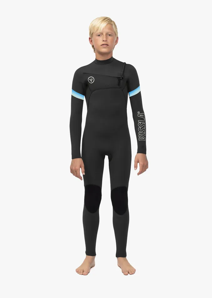 Wetsuits 7 Seas Boys Raditude 43 Full Chest Zip Wetsuit Black 2 8211 Vissla Youth