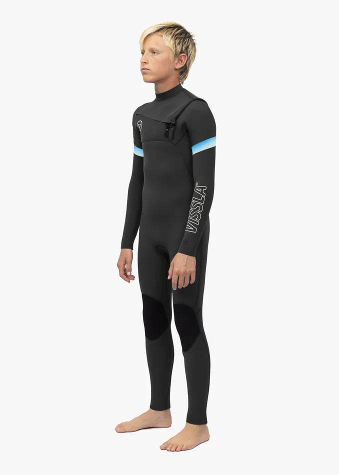 Wetsuits 7 Seas Boys Raditude 43 Full Chest Zip Wetsuit Black 2 8211 Vissla Youth