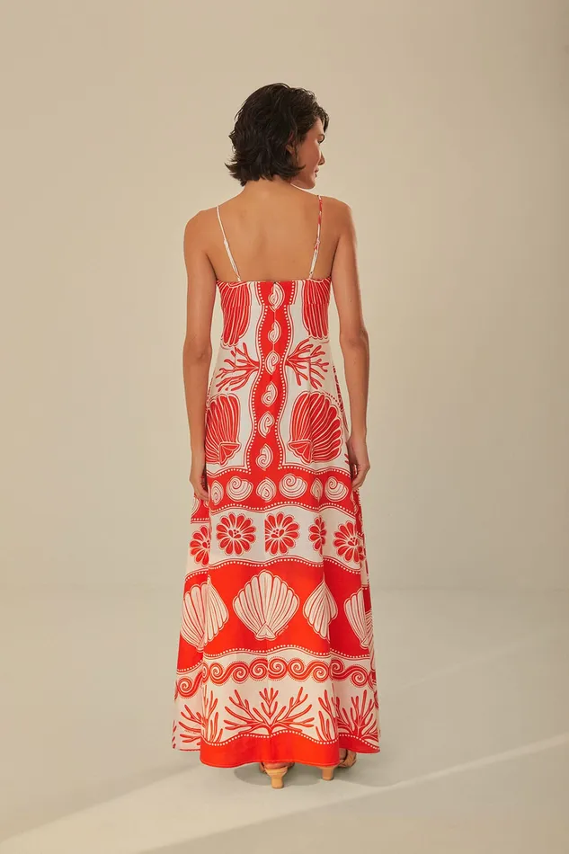 White Ainika Shell Lenzing Ecovero Euroflax Maxi Dress Women Farm Rio Maxi Dresses