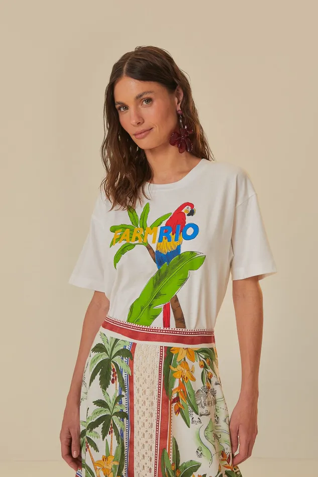 White Organic Cotton TShirt Women Farm Rio TShirts