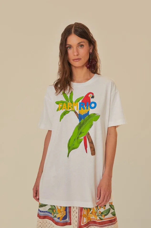 White Organic Cotton TShirt Women Farm Rio TShirts