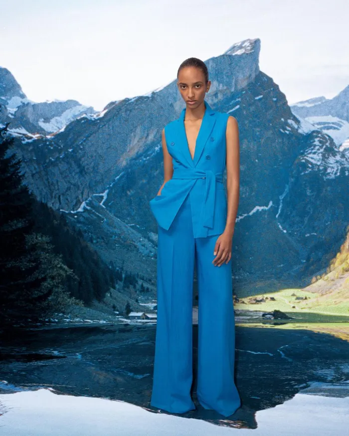 Wide Leg Linen Wool Crpe DoubleFace Pants Alpsee Women Akris Pants