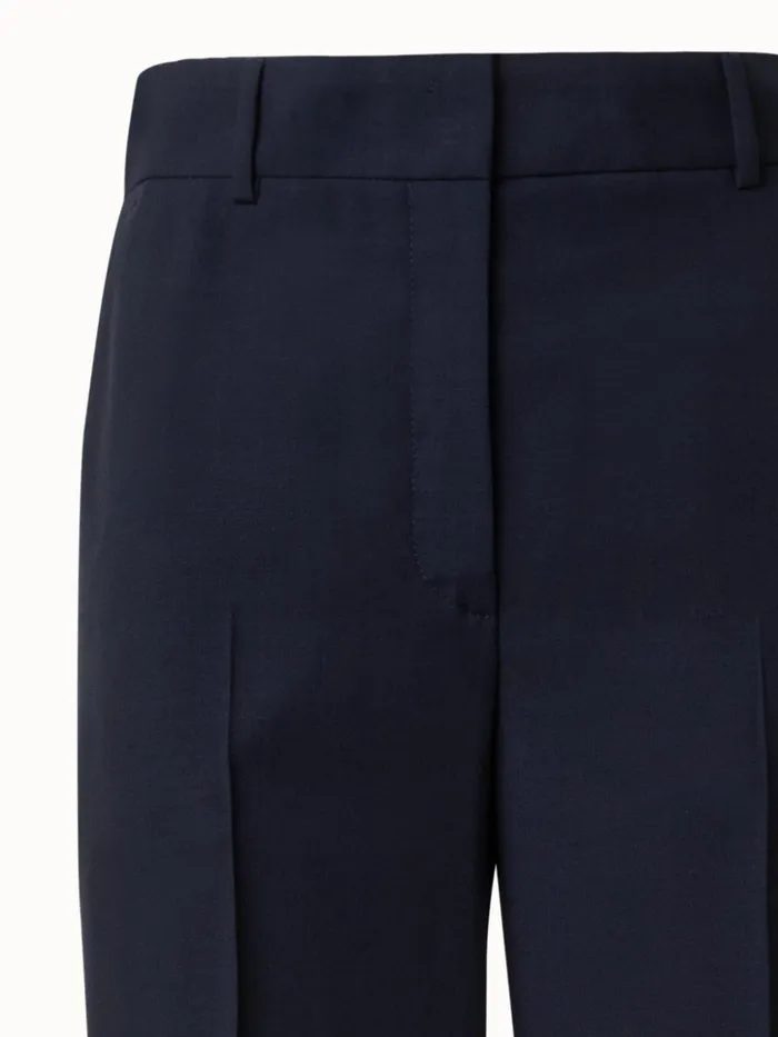 Wide Straight Leg Pants In Cool Wool Navy Women Akris Pants