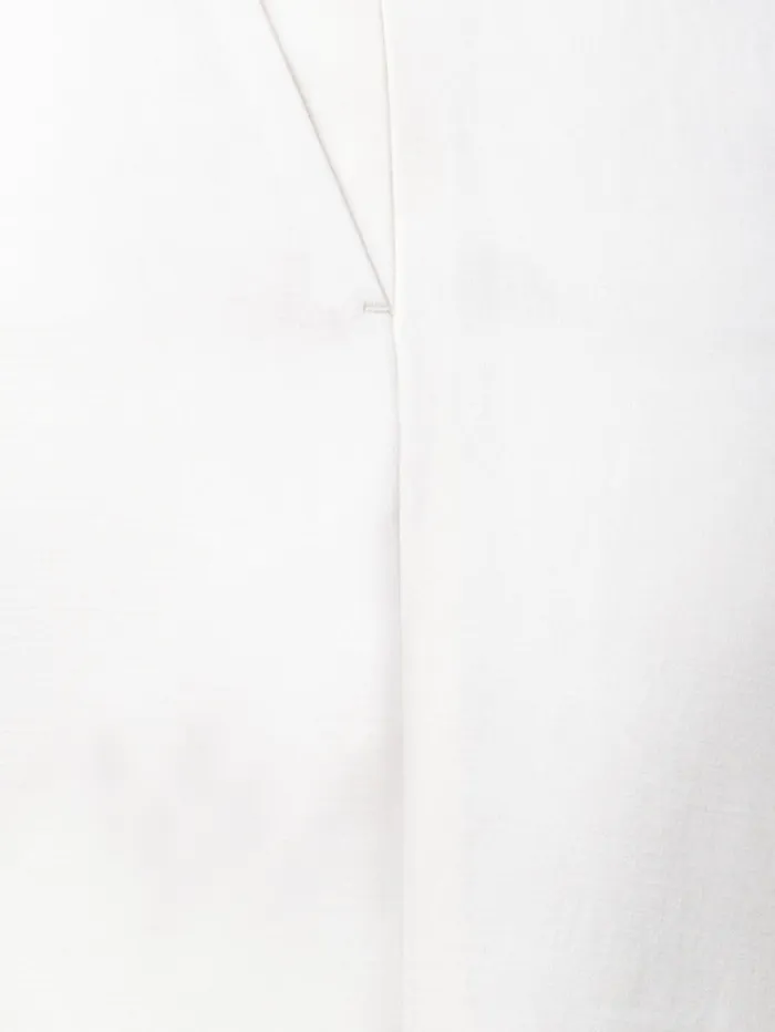 Wide Straight Leg Pants In Wool Satin Ivory Women Akris Pants