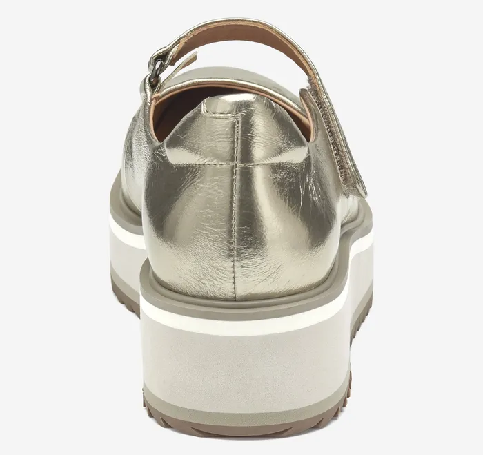 Women8217s Shoes Johnston and Murphy Women Gracelyn Mary Jane Gold Crinkle Metallic Sheepskin