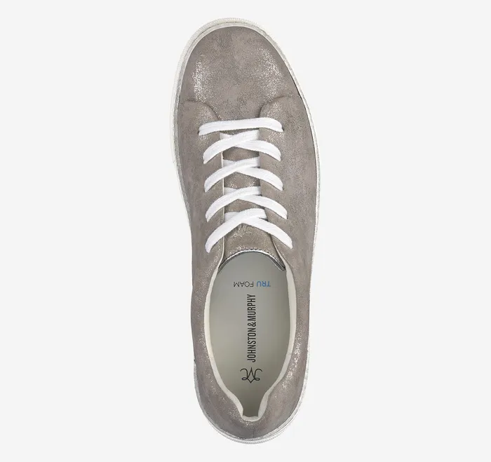 Women8217s Shoes Women Callie LacetoToe Silver Metallic Italian Suede Johnston and Murphy
