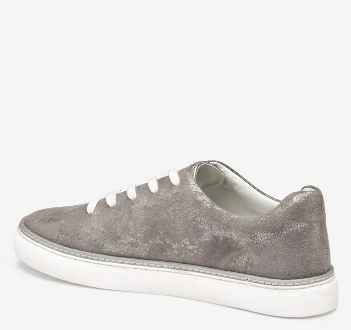 Women8217s Shoes Women Callie LacetoToe Silver Metallic Italian Suede Johnston and Murphy