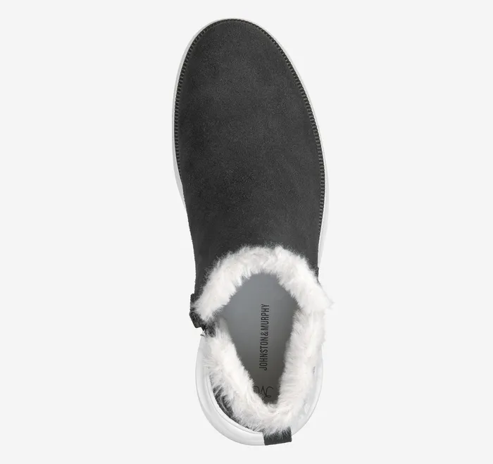 Women8217s Shoes Women Emery Shearling Bootie Black Waterproof Suede Johnston and Murphy