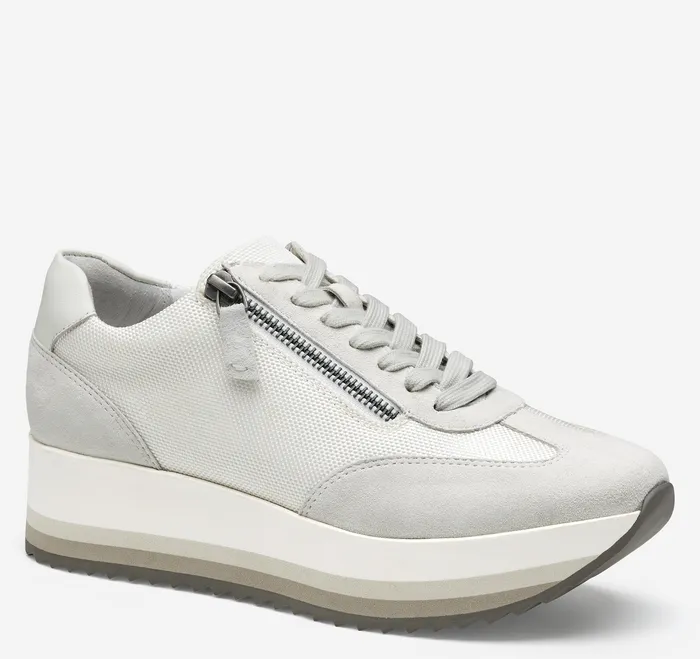 Women8217s Shoes Women Gracie SideZip Lace Up White NylonKid Suede Johnston and Murphy