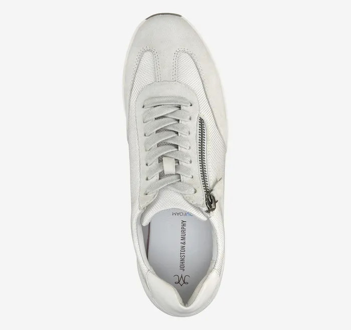 Women8217s Shoes Women Gracie SideZip Lace Up White NylonKid Suede Johnston and Murphy