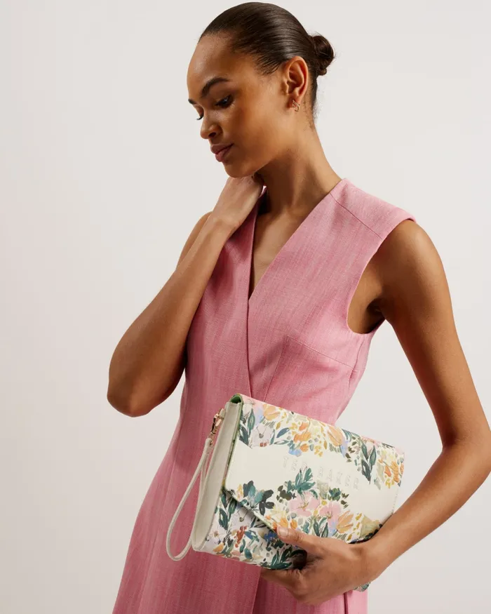 Women ABBBI 8211 Floral Print Envelope Clutch Bag Cream Ted Baker Icon Bags and Signature Bags Women ABBBI 8211 Floral Print Envelope Clutch Bag Cream Ted Baker Icon Bags and Signature Bags