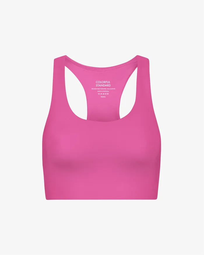 Women Active Cropped Bra 8211 Bubblegum Pink Sports Bras Colorfulstandard