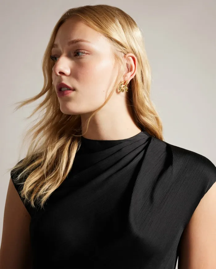 Women AKANE 8211 Draped Satin Midaxi Dress Black Ted Baker Dresses Women AKANE 8211 Draped Satin Midaxi Dress Black Ted Baker Dresses