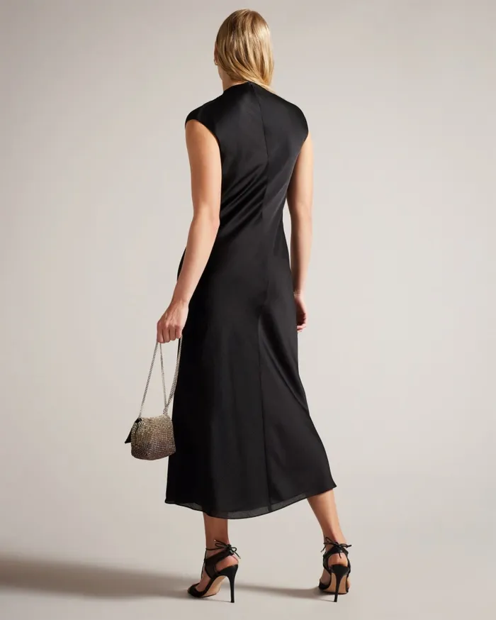 Women AKANE 8211 Draped Satin Midaxi Dress Black Ted Baker Dresses Women AKANE 8211 Draped Satin Midaxi Dress Black Ted Baker Dresses