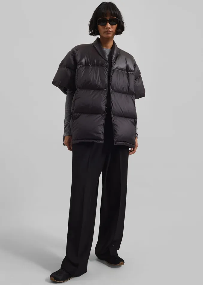 Women Akron Short Sleeve Puffer Jacket 8211 Dark Brown The Frankie Shop Outerwear