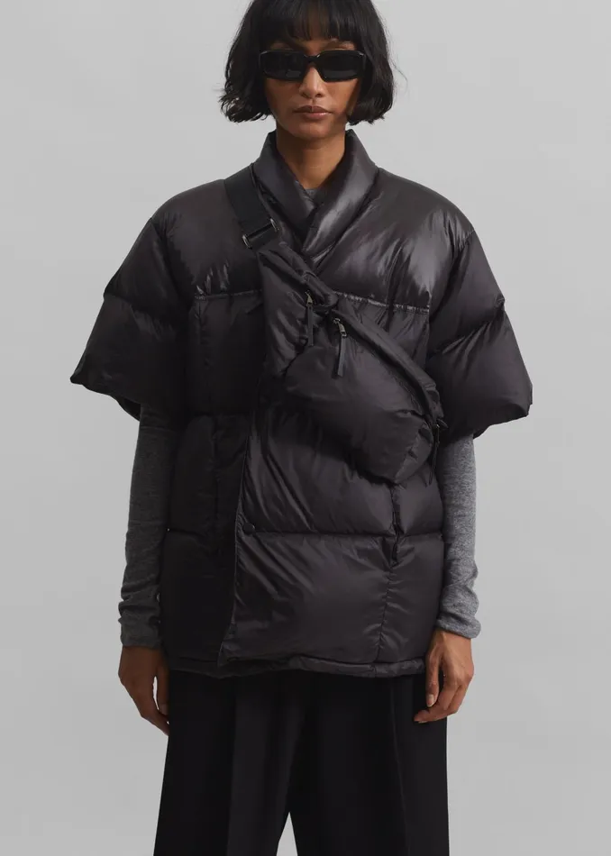 Women Akron Short Sleeve Puffer Jacket 8211 Dark Brown The Frankie Shop Outerwear