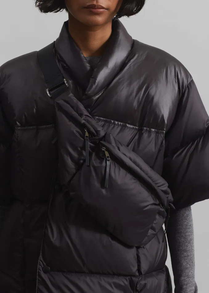 Women Akron Short Sleeve Puffer Jacket 8211 Dark Brown The Frankie Shop Outerwear