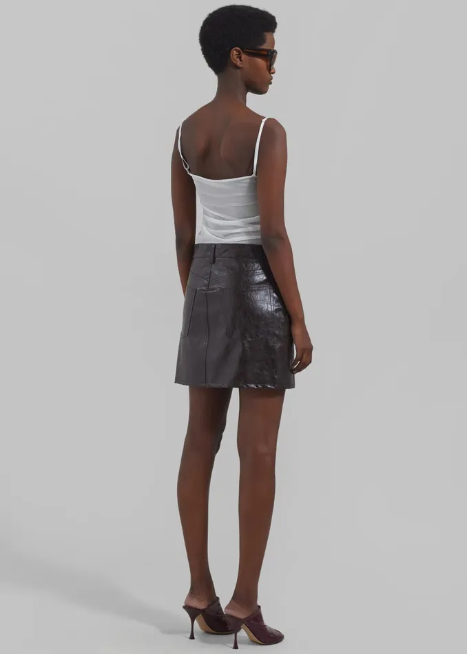 Women Alessandra Faux Leather Mini Skirt 8211 Brown The Frankie Shop Bottoms