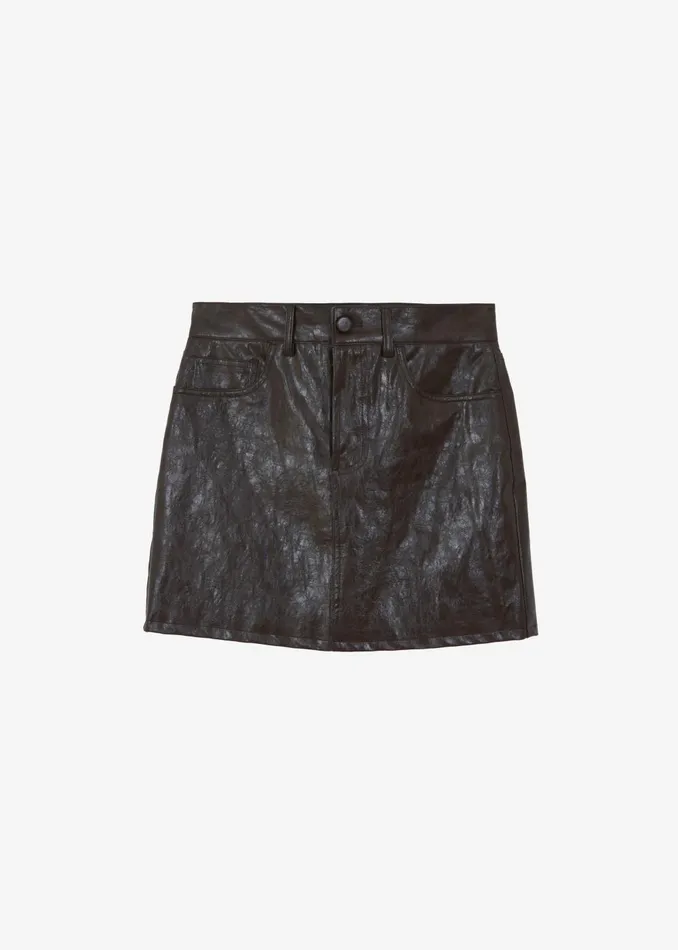 Women Alessandra Faux Leather Mini Skirt 8211 Brown The Frankie Shop Bottoms