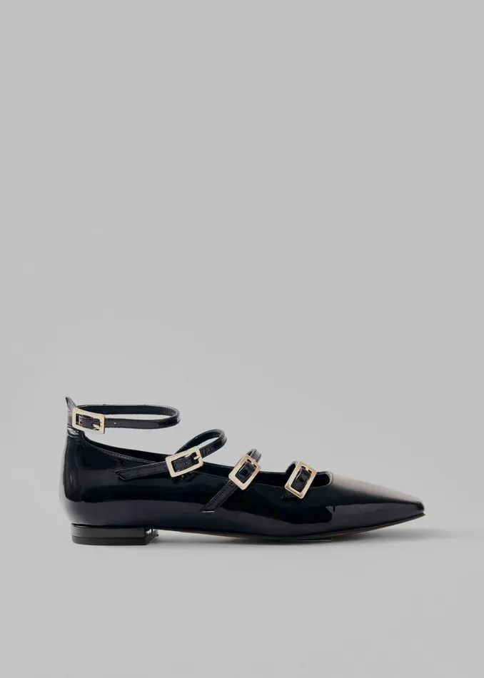 Women Alohas Luke Onix Leather Ballet Flats 8211 Black The Frankie Shop