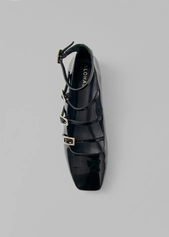 Women Alohas Luke Onix Leather Ballet Flats 8211 Black The Frankie Shop