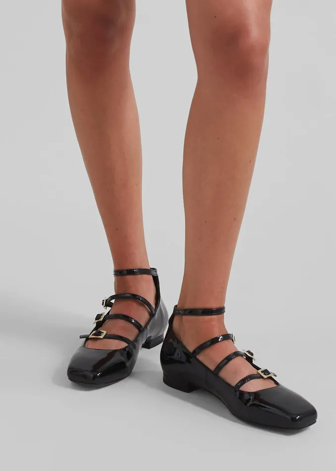 Women Alohas Luke Onix Leather Ballet Flats 8211 Black The Frankie Shop