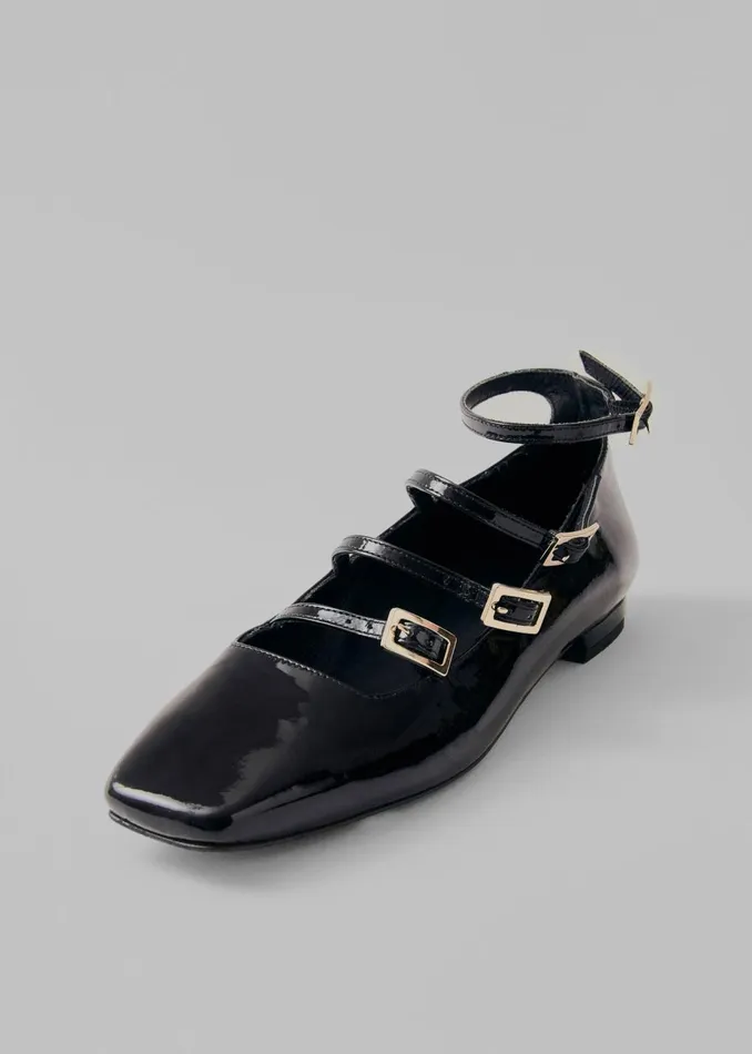 Women Alohas Luke Onix Leather Ballet Flats 8211 Black The Frankie Shop