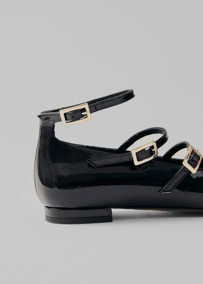 Women Alohas Luke Onix Leather Ballet Flats 8211 Black The Frankie Shop