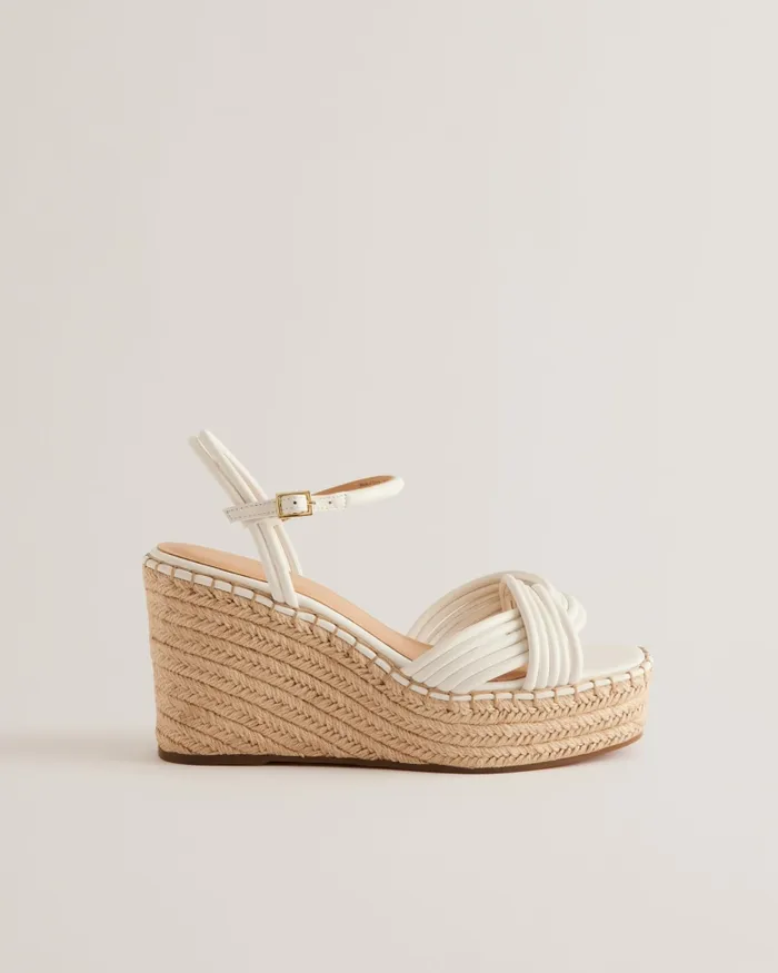 Women AMAALIA 8211 Cross Strap Espadrille Wedge Sandals White Ted Baker Heels Women AMAALIA 8211 Cross Strap Espadrille Wedge Sandals White Ted Baker Heels