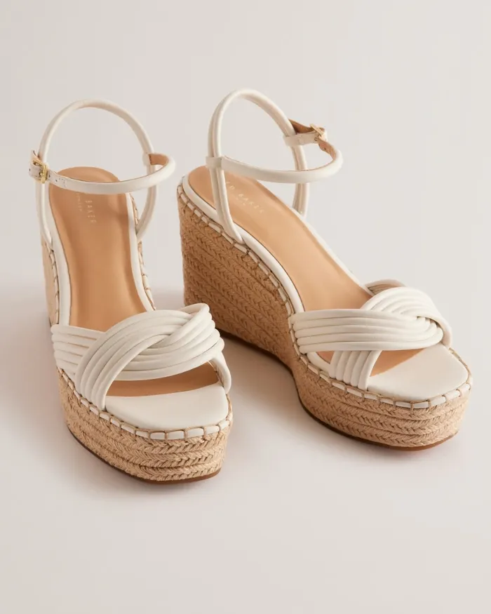 Women AMAALIA 8211 Cross Strap Espadrille Wedge Sandals White Ted Baker Heels Women AMAALIA 8211 Cross Strap Espadrille Wedge Sandals White Ted Baker Heels