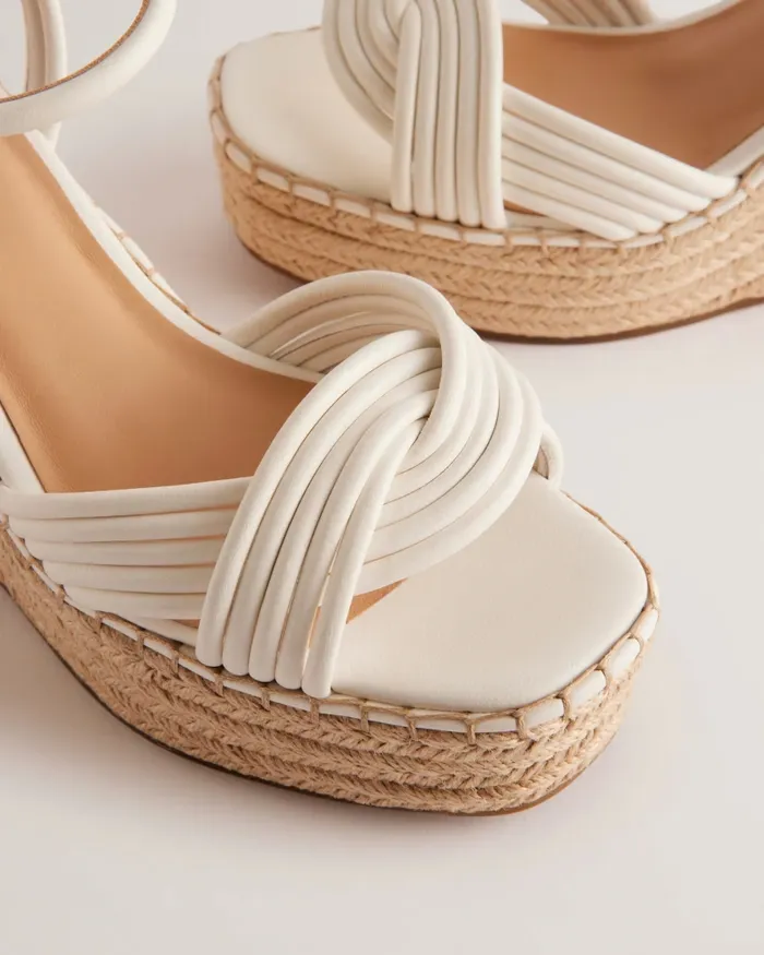 Women AMAALIA 8211 Cross Strap Espadrille Wedge Sandals White Ted Baker Heels Women AMAALIA 8211 Cross Strap Espadrille Wedge Sandals White Ted Baker Heels