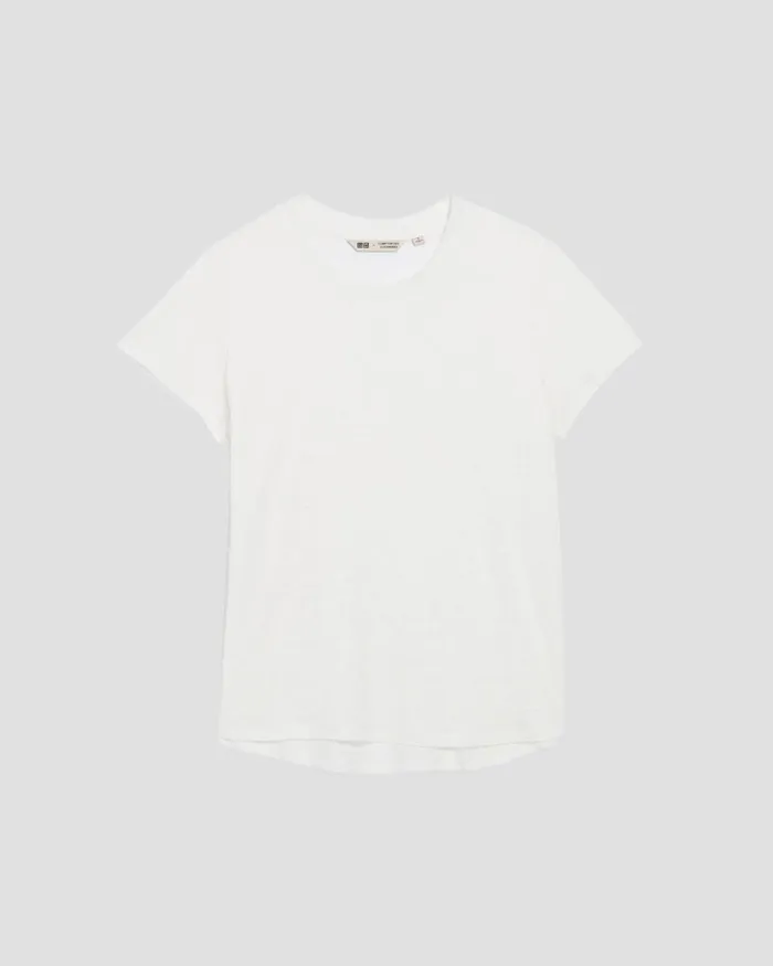 Women Amandine 8211 Linen Round Neck TShirt Brillant White Comptoir Des Cotonniers TShirts