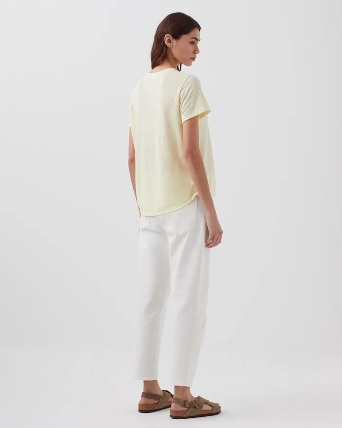 Women Amandine 8211 Linen Round Neck TShirt Tender Yellow Comptoir Des Cotonniers TShirts