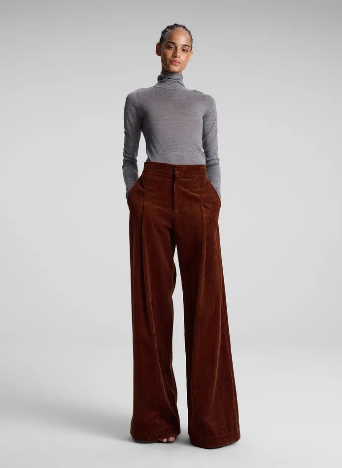 Women Andrew Wide Leg Corduroy Pant Brandy ALC Bottoms