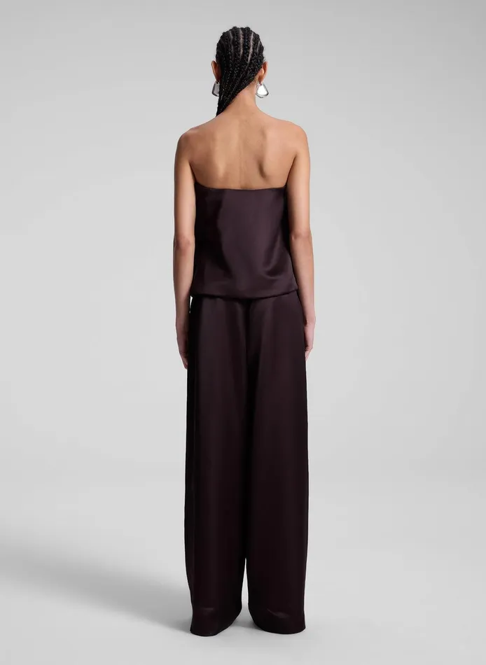 Women Ani Strapless Satin Top Chocolate Plum ALC Tops