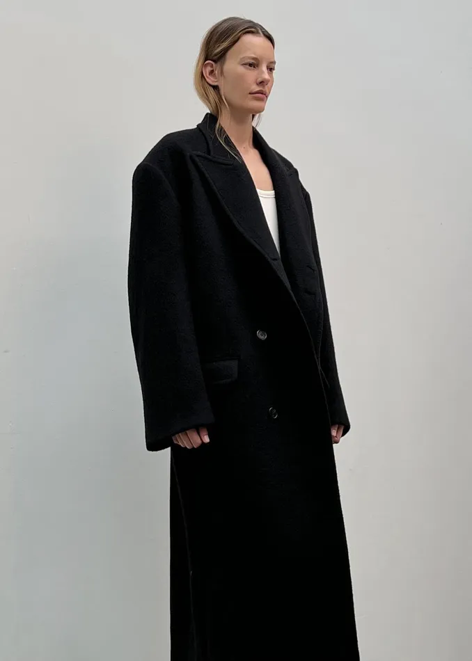 Women Anya Oversized Coat 8211 Black The Frankie Shop Outerwear