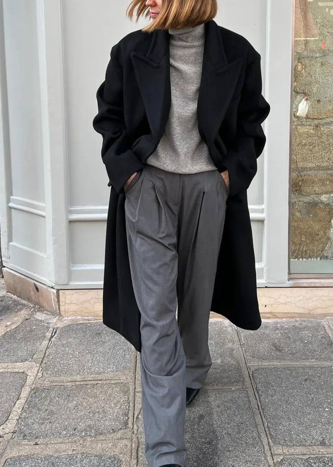 Women Anya Oversized Coat 8211 Black The Frankie Shop Outerwear
