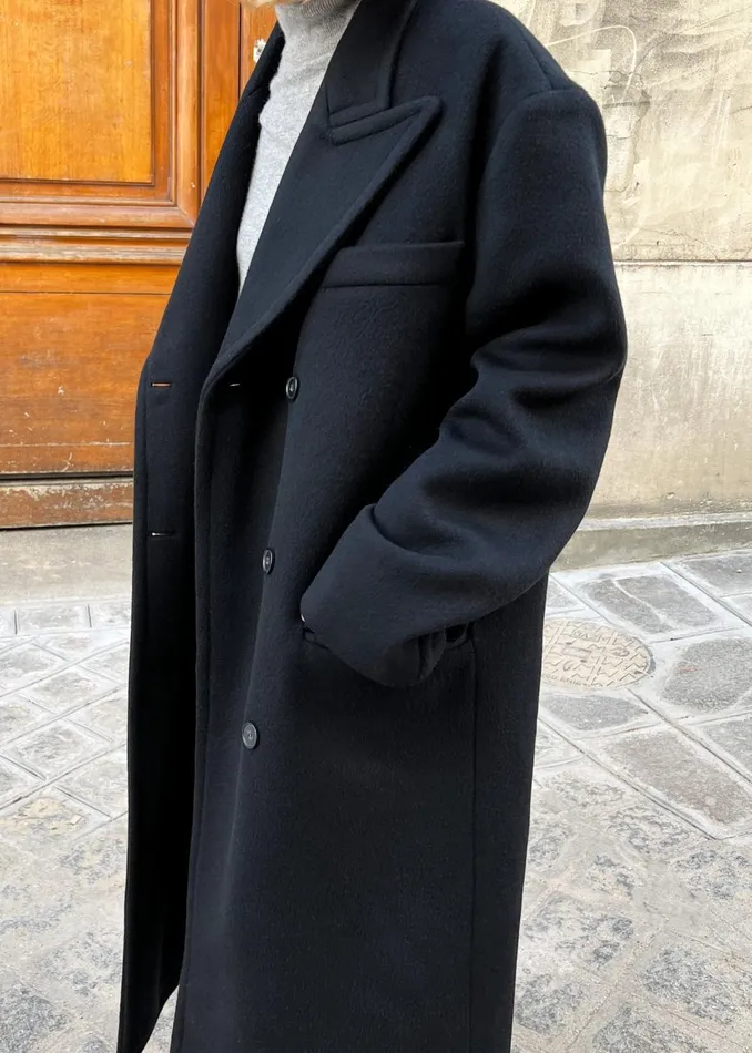 Women Anya Oversized Coat 8211 Black The Frankie Shop Outerwear