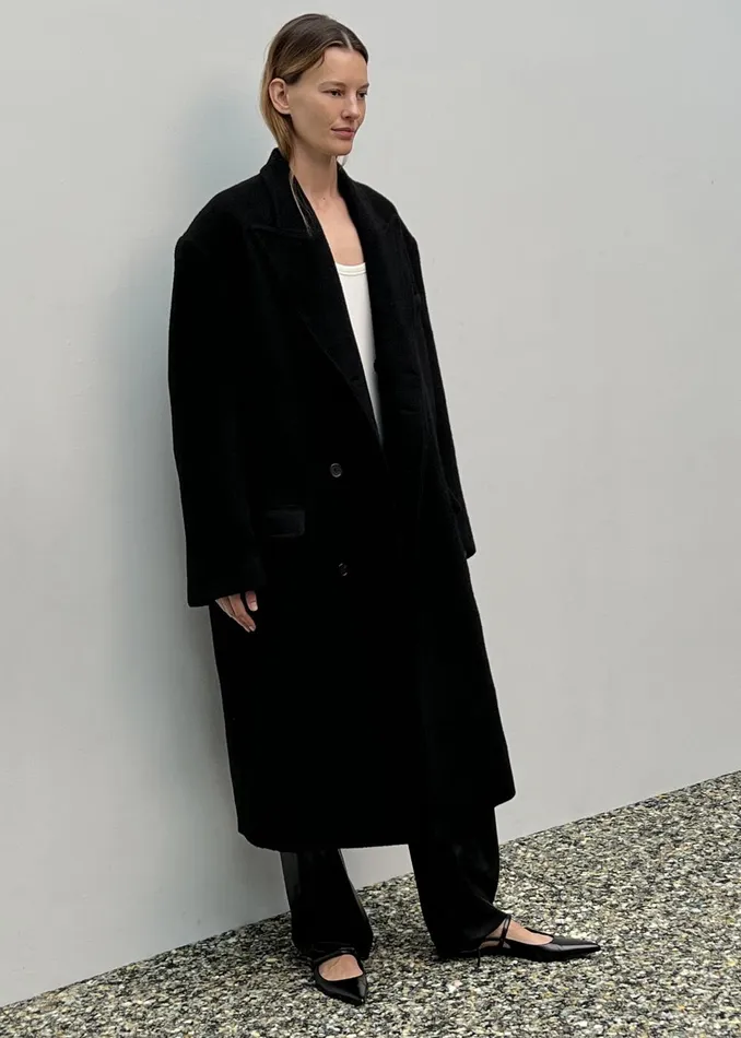 Women Anya Oversized Coat 8211 Black The Frankie Shop Outerwear