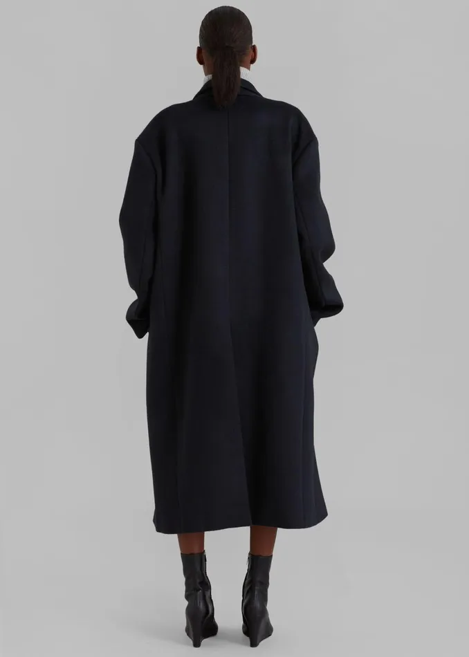 Women Anya Oversized Coat 8211 Black The Frankie Shop Outerwear