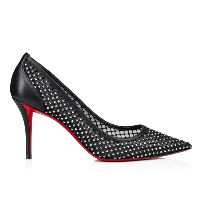 Women Apostropha Mesh Strass 80 Mm Pumps 8211 Strass Mesh And Nappa Leather 8211 Black Christian Louboutin Pumps