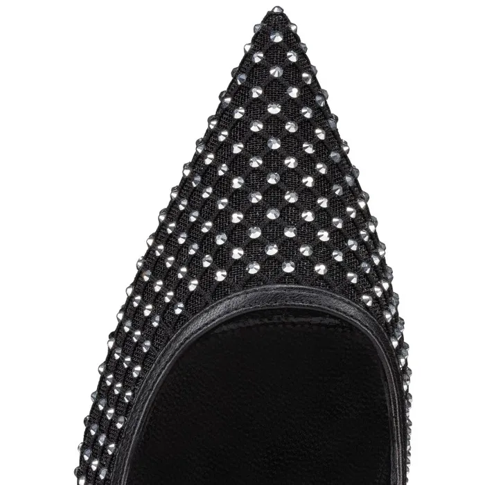 Women Apostropha Mesh Strass 80 Mm Pumps 8211 Strass Mesh And Nappa Leather 8211 Black Christian Louboutin Pumps