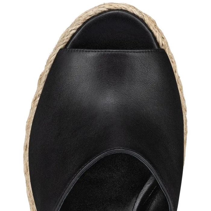 Women Ariella Zeppa 130 Mm Espadrilles 8211 Calf Leather 8211 Black Christian Louboutin Mules