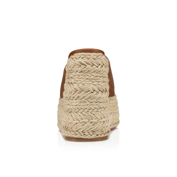 Women Ariella Zeppa 130 Mm Espadrilles 8211 Calf Leather 8211 Cuoio Christian Louboutin Platforms
